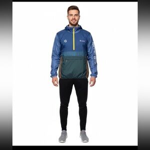 Cotopaxi Mens Teca 1/2 Zip Windbreaker Colorful Multi‎ Hooded Jacket ML Large